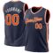 Custom Navy Orange-White Authentic Throwback Basketball Jersey