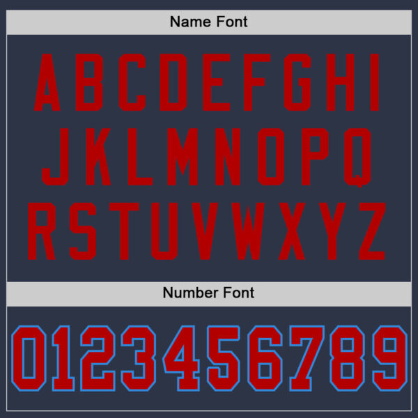 Custom Navy Red-Powder Blue Mesh Authentic Football Jersey