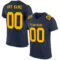 Navy1001 Custom Navy Gold Mesh Authentic Football Jersey