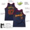 Custom Navy Maroon-Gold Authentic Throwback Basketball Jersey