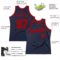 Custom Navy Red Authentic Throwback Basketball Jersey