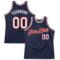 Custom Navy White-Red Authentic Throwback Basketball Jersey