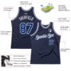 Custom Navy Royal-White Authentic Throwback Basketball Jersey