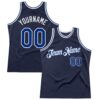 Custom Navy Royal-White Authentic Throwback Basketball Jersey