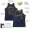 Custom Navy Old Gold Authentic Throwback Basketball Jersey