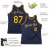 Custom Navy Gold-Old Gold Authentic Throwback Basketball Jersey