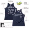 Custom Navy White Authentic Throwback Basketball Jersey