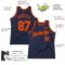 Custom Navy Orange Authentic Throwback Basketball Jersey