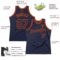 Custom Navy Orange Authentic Throwback Basketball Jersey