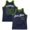 Custom Navy Neon Green-White Authentic Throwback Basketball Jersey