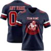 Custom Navy Red-White Authentic Football Jersey