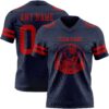 Custom Navy Red Authentic Football Jersey