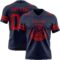 Navy1098-1 Custom Navy Red Authentic Football Jersey