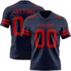 Navy1098 Custom Navy Red Authentic Football Jersey
