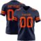 Navy1101 Custom Navy Orange Authentic Football Jersey