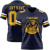 Custom Navy Gold-White Authentic Football Jersey