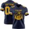Navy1104-1 Custom Navy Gold-White Authentic Football Jersey