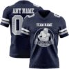 Custom Navy Gray-White Authentic Football Jersey