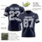 Navy1108-2 Custom Navy Gray-White Authentic Football Jersey