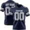 Navy1108 Custom Navy Gray-White Authentic Football Jersey