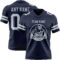 Navy1109-1 Custom Navy Silver Authentic Football Jersey