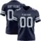 Navy1109 Custom Navy Silver Authentic Football Jersey