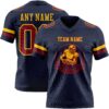 Custom Navy Crimson-Gold Authentic Football Jersey