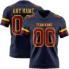 Custom Navy Crimson-Gold Authentic Football Jersey