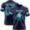 Navy1117-1 Custom Navy Teal-White Authentic Football Jersey