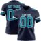 Navy1117 Custom Navy Teal-White Authentic Football Jersey