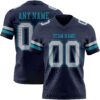 Custom Navy Gray-Teal Authentic Football Jersey