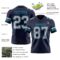 Navy1118-2 Custom Navy Gray-Teal Authentic Football Jersey