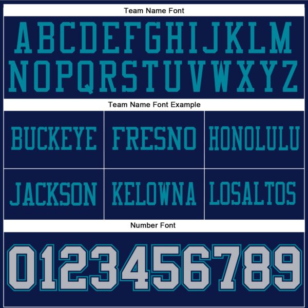 Custom Navy Gray-Teal Authentic Football Jersey