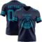 Navy1119-1 Custom Navy Teal Authentic Football Jersey