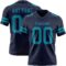 Navy1119 Custom Navy Teal Authentic Football Jersey