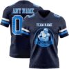 Custom Navy Powder Blue-White Authentic Football Jersey