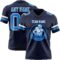 Navy1121-1 Custom Navy Powder Blue-White Authentic Football Jersey