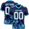 Custom Navy White-Sky Blue 3D Pattern Splash Authentic Football Jersey