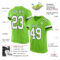 NeonGreen0033-1 Custom Neon Green White-Black Mesh Authentic Football Jersey