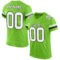 NeonGreen0033 Custom Neon Green White-Black Mesh Authentic Football Jersey
