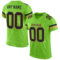 NeonGreen0034 Custom Neon Green Black-Old Gold Mesh Authentic Football Jersey