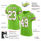 NeonGreen0040-1 Custom Neon Green White-Burgundy Mesh Authentic Football Jersey