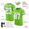 NeonGreen0041-1 Custom Neon Green White-Gray Mesh Authentic Football Jersey