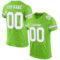 NeonGreen0041 Custom Neon Green White-Gray Mesh Authentic Football Jersey