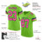 Custom Neon Green Pink-Navy Mesh Authentic Football Jersey
