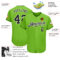 Custom Neon Green Black-White Authentic Baseball Jersey
