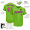 Custom Neon Green Pink-Navy Authentic Baseball Jersey