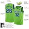 Custom Neon Green Royal-White Authentic Basketball Jersey