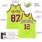 Custom Neon Green Maroon-White Authentic Throwback Basketball Jersey