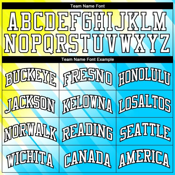 Custom Neon Green White-Light Blue Round Neck Sublimation Basketball Suit Jersey